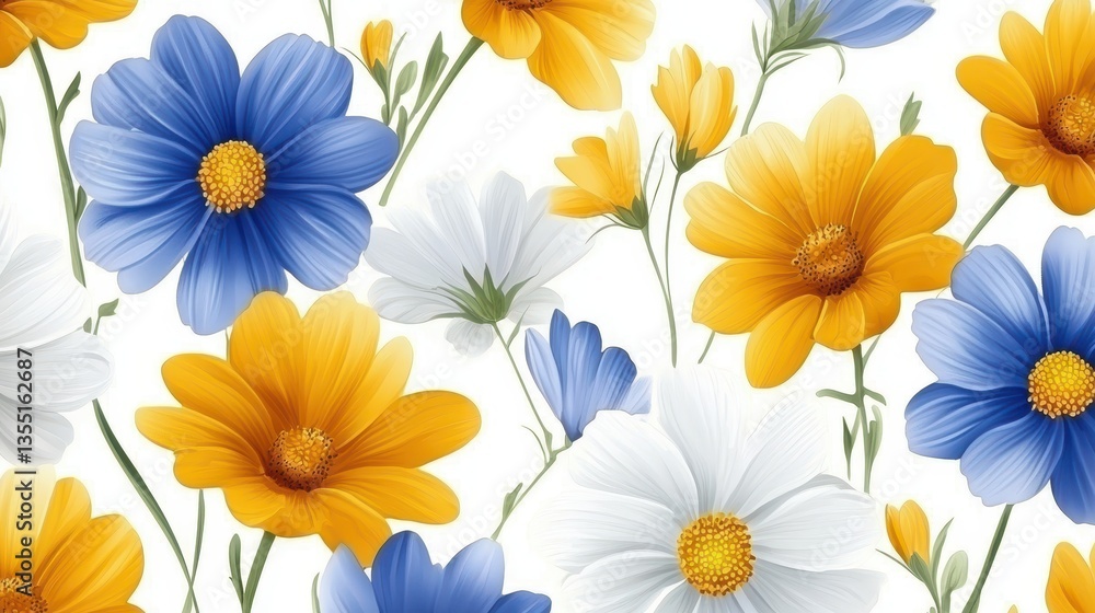 Seamless flower pattern vector, elegant floral design for background, fabric, and wallpaper Seamless flower pattern vector, elegant floral design for background, fabric, and wallpaper