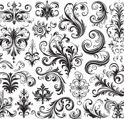 Elegant Baroque Floral Ornament | Vintage Flourish Vector Design