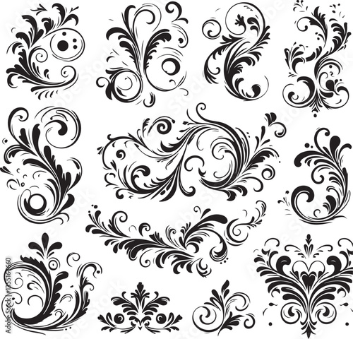 Elegant Baroque Floral Ornament | Vintage Flourish Vector Design