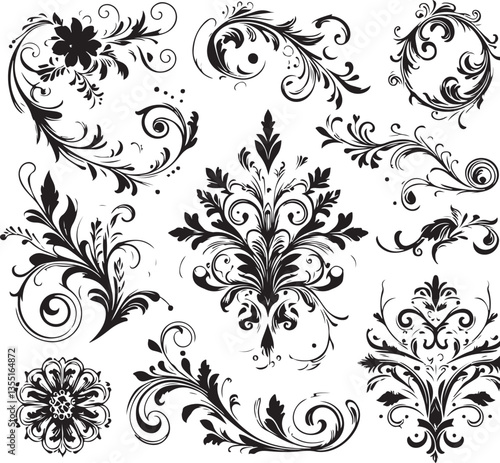 Elegant Baroque Floral Ornament | Vintage Flourish Vector Design