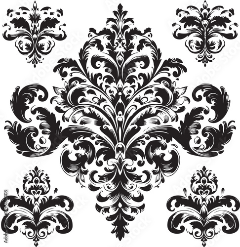 Elegant Baroque Floral Ornament | Vintage Flourish Vector Design