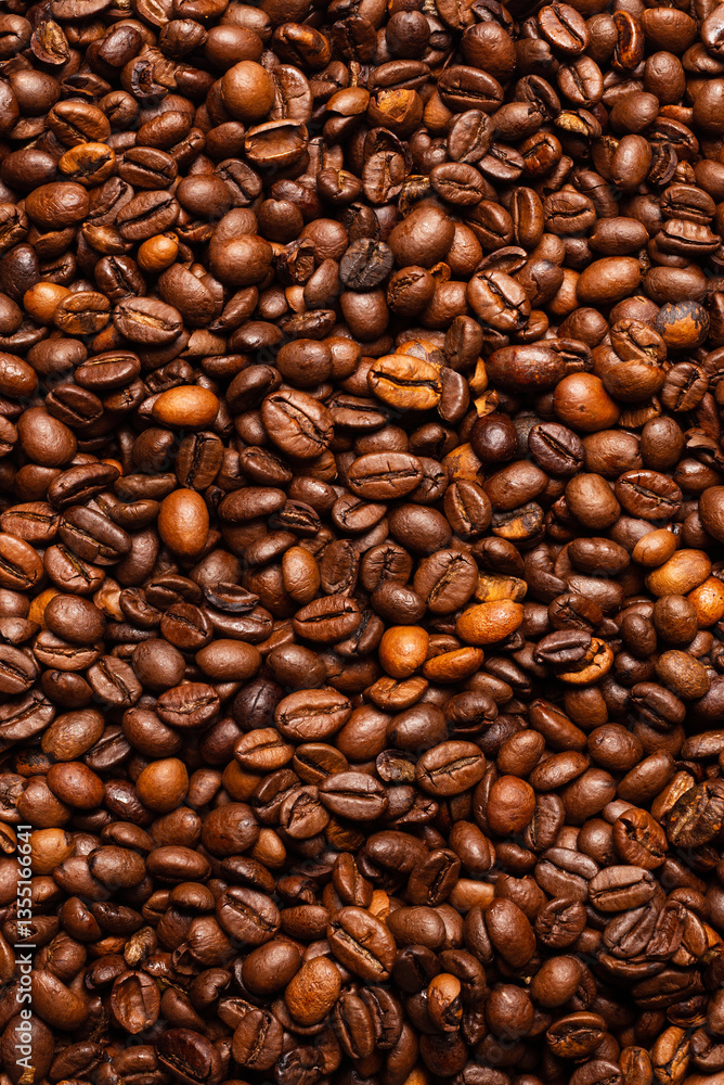 Coffee beans on a white background. Top view. Coffee beans on a white background. Top view.