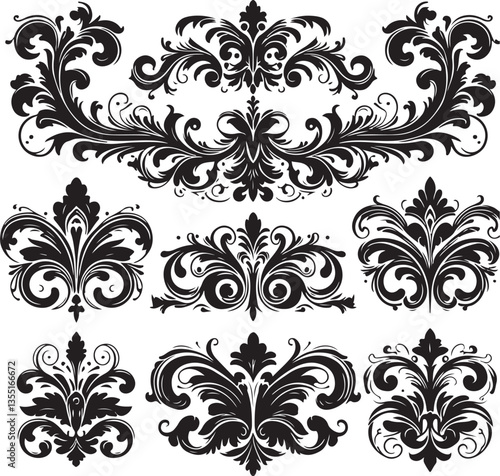 Elegant Baroque Floral Ornament | Vintage Flourish Vector Design