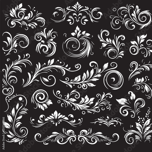 Elegant Baroque Floral Ornament | Vintage Flourish Vector Design