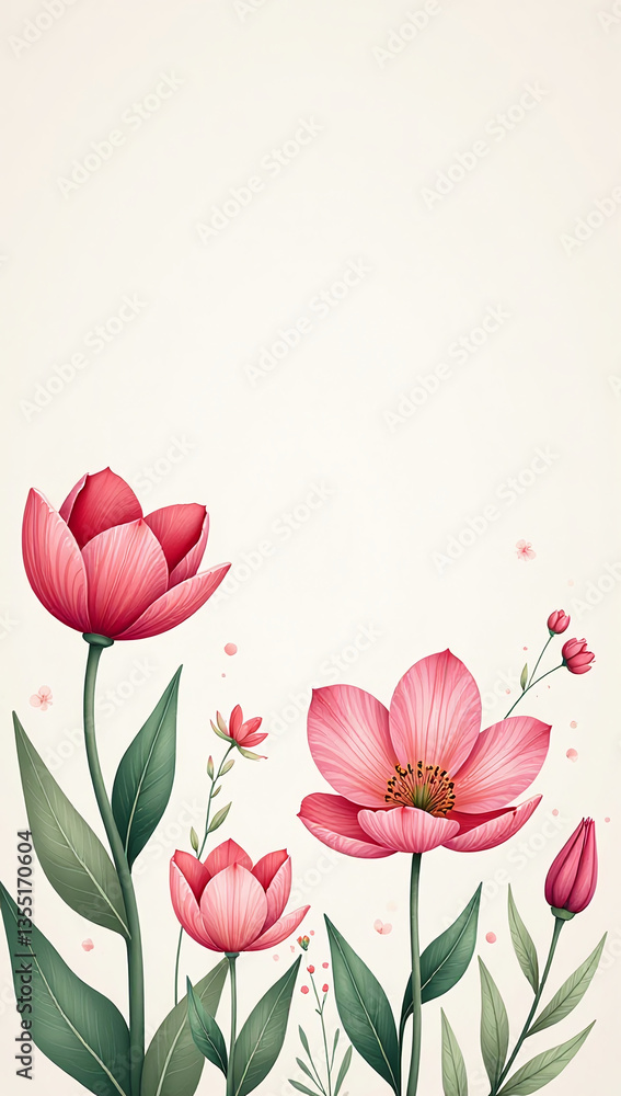Fototapeta premium beautiful spring illustrations various projects including scrapbooking cards invitations posters tags stickers vector