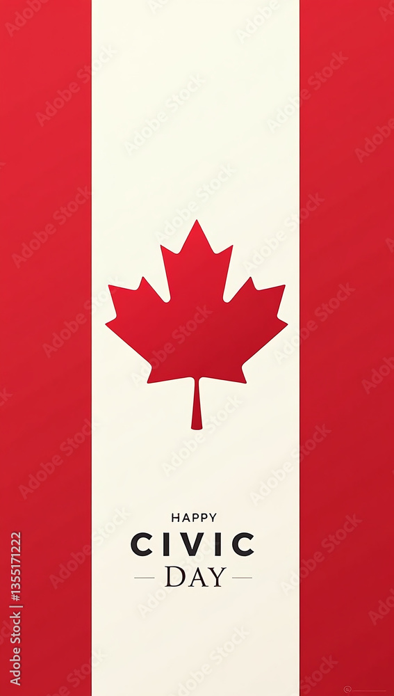 canadian civic day celebrated flag maple leaf vector card canadian civic day celebrated flag maple leaf vector card