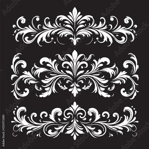 Elegant Baroque Floral Ornament | Vintage Flourish Vector Design
