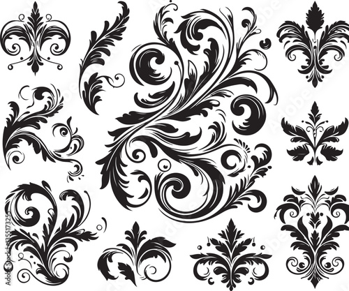 Elegant Baroque Floral Ornament | Vintage Flourish Vector Design