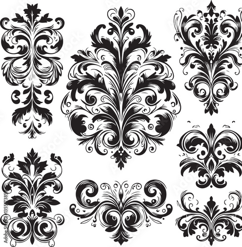 Elegant Baroque Floral Ornament | Vintage Flourish Vector Design
