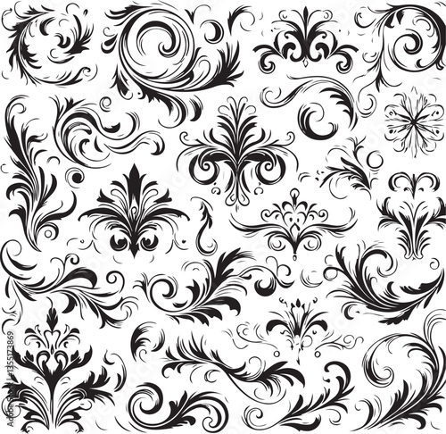 Elegant Baroque Floral Ornament | Vintage Flourish Vector Design