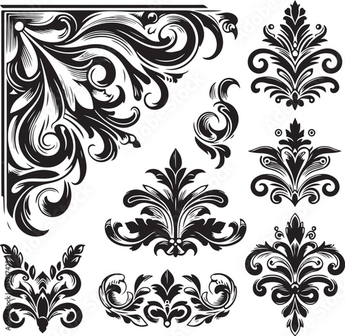 Elegant Baroque Floral Ornament | Vintage Flourish Vector Design