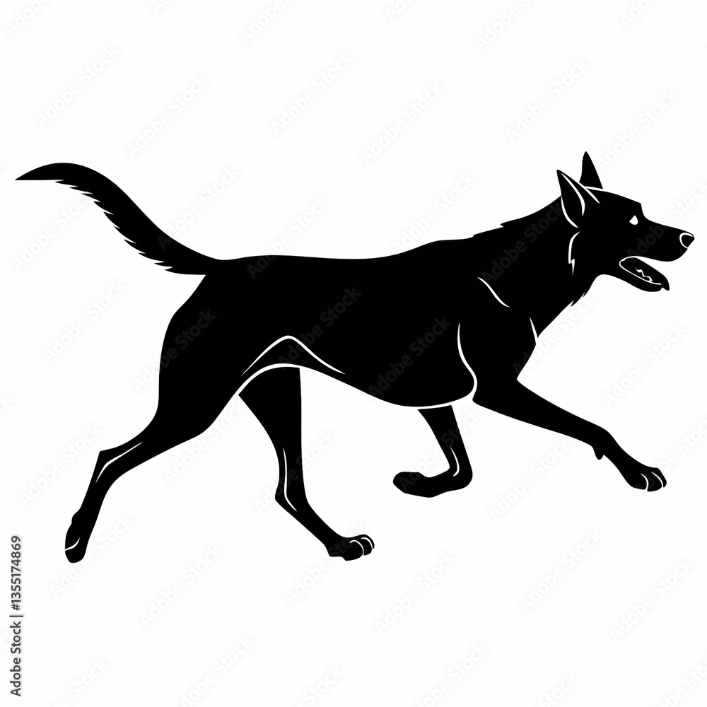 Fototapeta premium Dog silhouette illustration