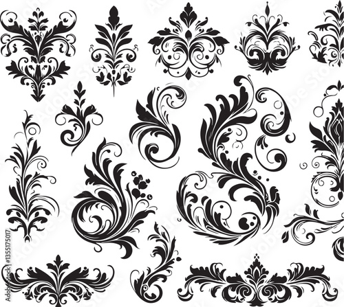 Elegant Baroque Floral Ornament | Vintage Flourish Vector Design