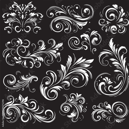 Elegant Baroque Floral Ornament | Vintage Flourish Vector Design