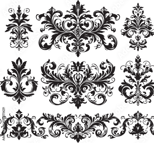 Elegant Baroque Floral Ornament | Vintage Flourish Vector Design