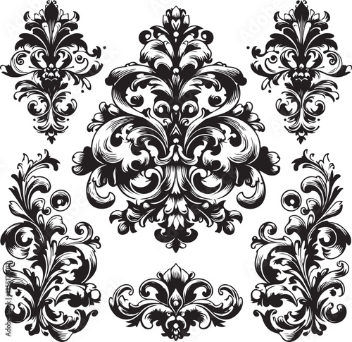 Elegant Baroque Floral Ornament | Vintage Flourish Vector Design