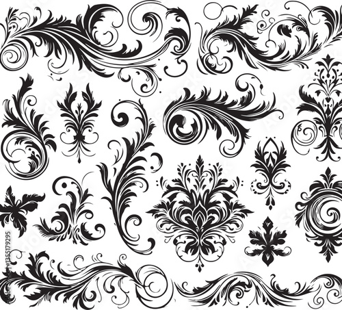 Elegant Baroque Floral Ornament | Vintage Flourish Vector Design
