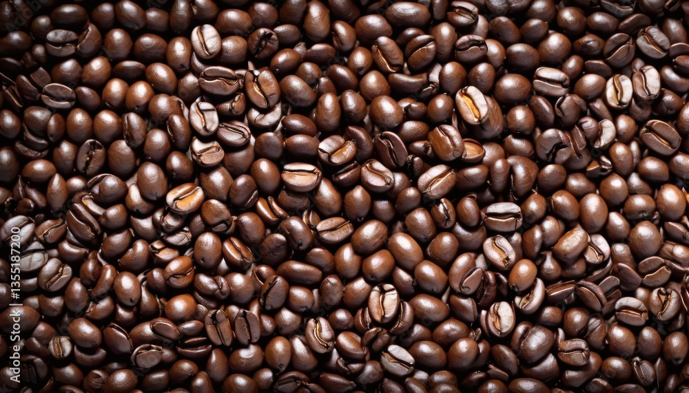 Close-up of roasted coffee beans with rich texture and dark aroma Close-up of roasted coffee beans with rich texture and dark aroma