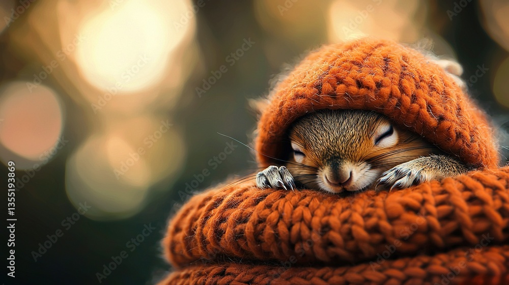 A photo of a tiny creature snuggled in a cozy quilt with its head propped on the quilt edge A photo of a tiny creature snuggled in a cozy quilt with its head propped on the quilt edge