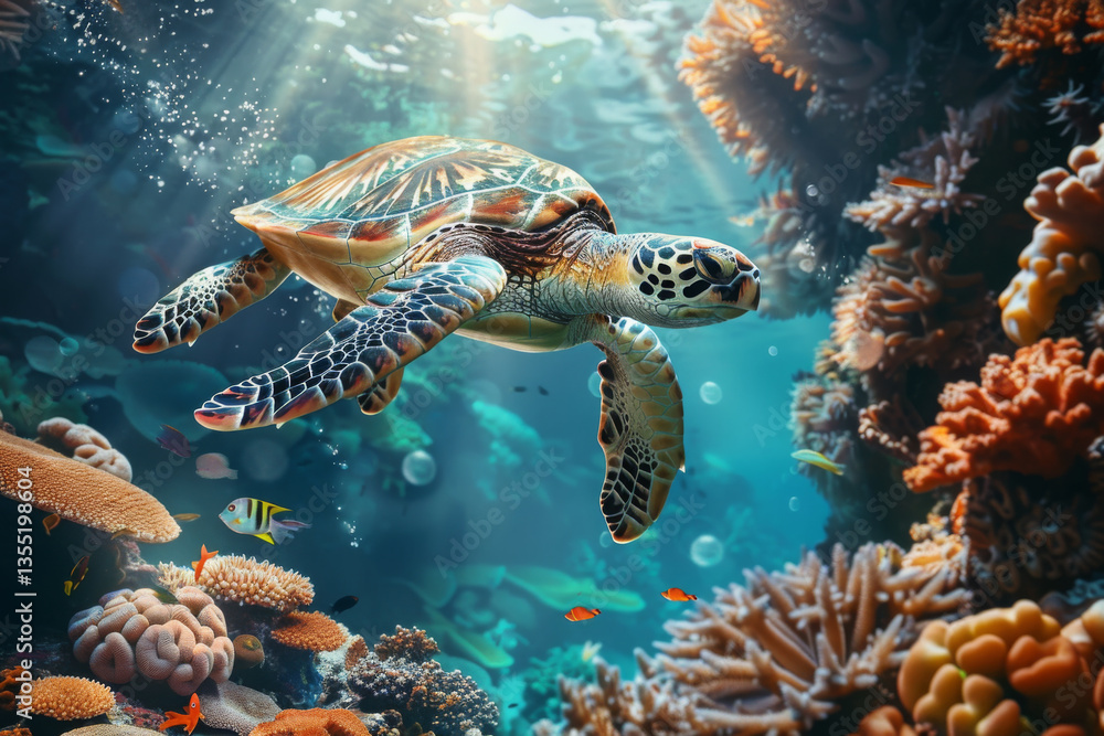 Sea Turtle Swimming Sea Turtle Swimming