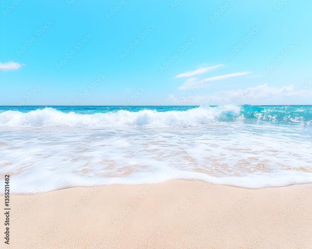 Tranquil Beach Scene, Sunny Day Tranquil Beach Scene, Sunny Day