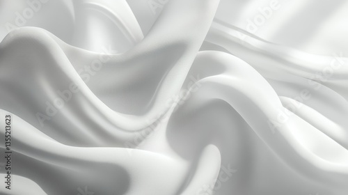 Flowing White Silk Elegant Texture and Drapes.