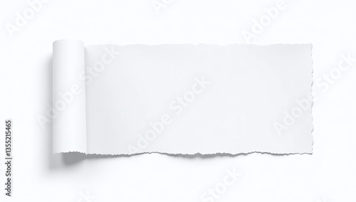 Wallpaper Mural small torn piece paper soft shadow white Torontodigital.ca