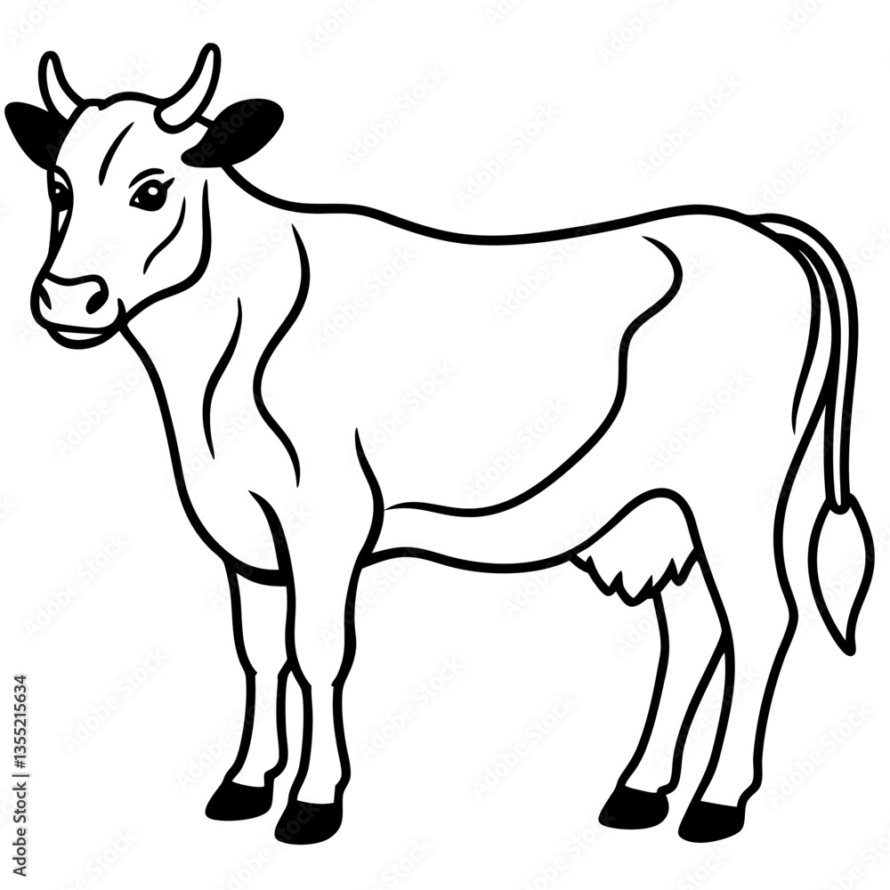 Fototapeta premium black and white cow