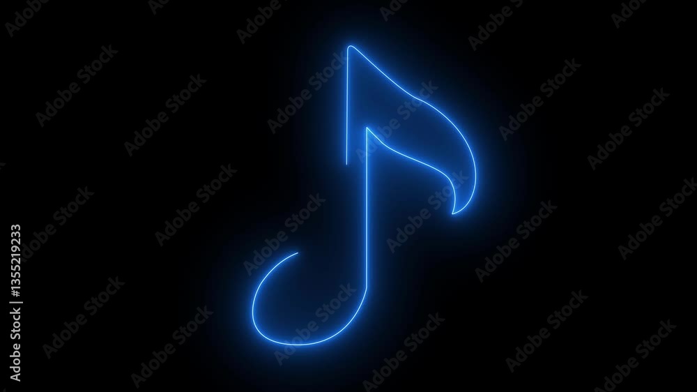 Neon Musical Notes Animation Background, VJ Loop Neon Musical Notes Animation Background, VJ Loop