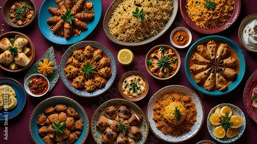 roasted meat with vegetables and spices