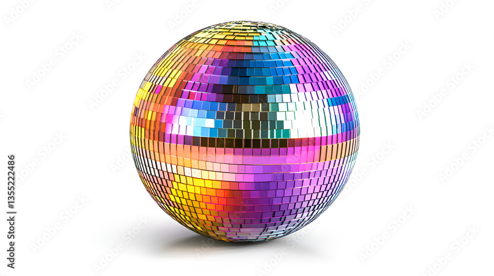 Obraz premium A vibrant disco ball Easter egg shines brightly reflecting a joyful celebration