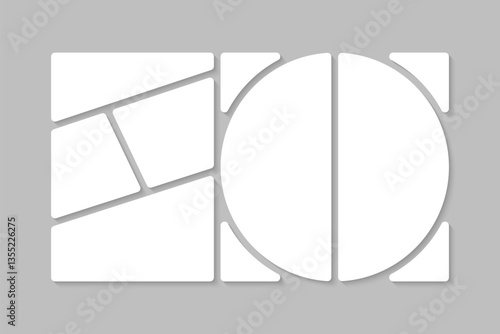 Template collage of six frames, images, photo