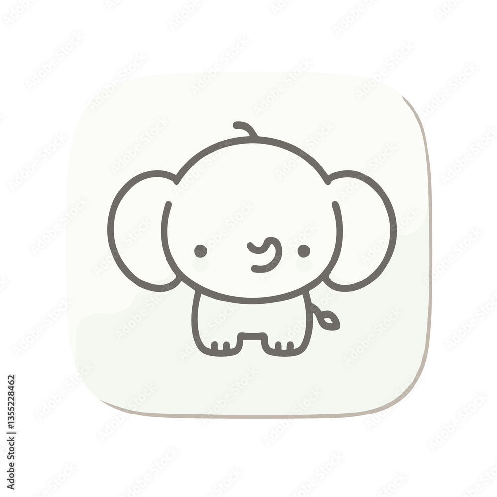 Fototapeta premium baby elephant cartoon