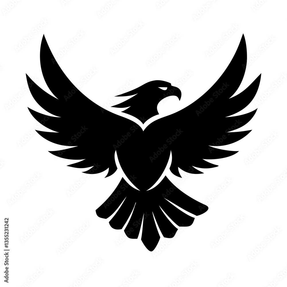 Obraz premium an abstract depiction of an eagle with its wings spread wide vector illustration