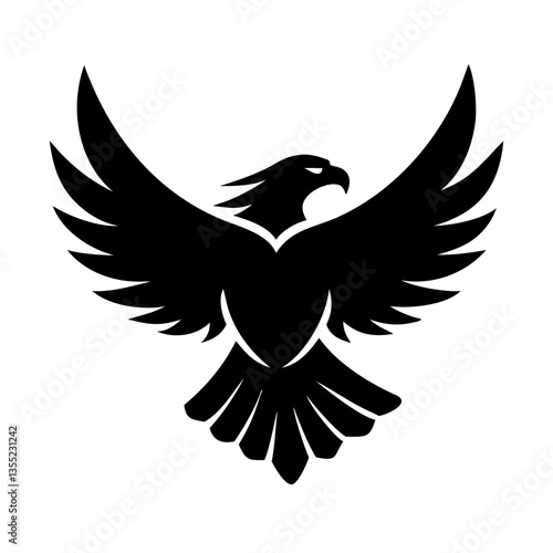an abstract depiction of an eagle with its wings spread wide vector illustration
