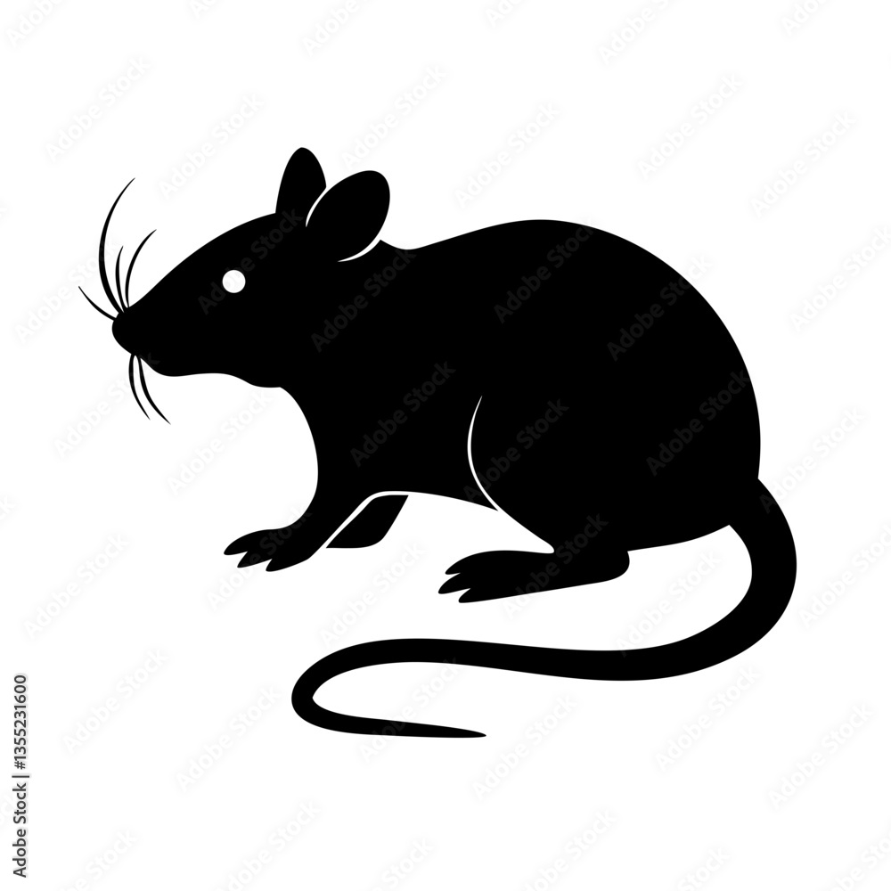 Obraz premium silhouette of a black mouse isolated on a clear background