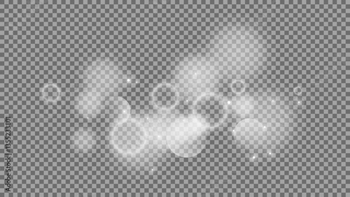 Bokeh circles on transparent background