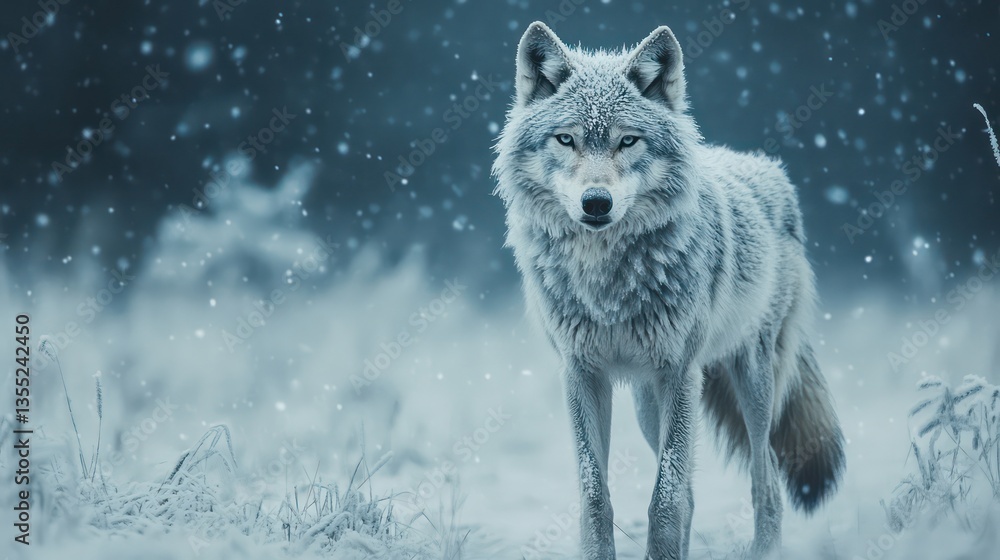 Obraz premium Gray Wolf Winter Landscape