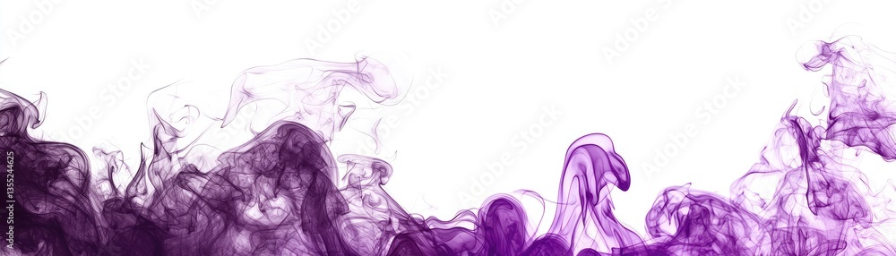 Fototapeta premium Purple ink swirls in water, abstract background, design element (1)