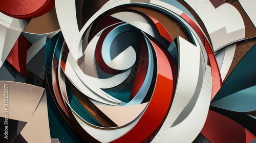 Wallpaper Mural Abstract swirling ribbons colorful geometric design texture Torontodigital.ca