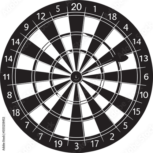 Dartboard with a Dart Stuck in It