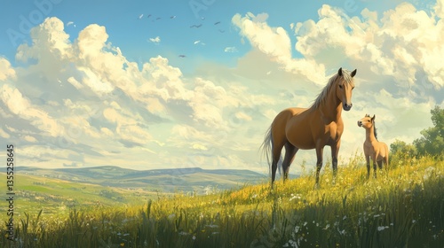 Horses Meadow Landscape