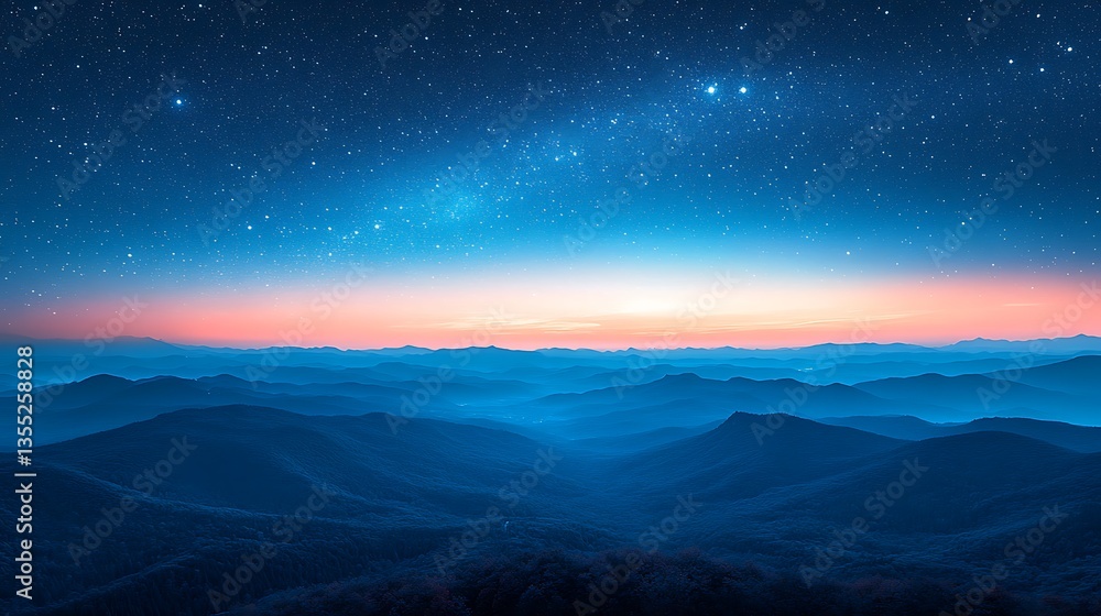 Fototapeta premium Ocean starry night sunset sky high resolution hd image