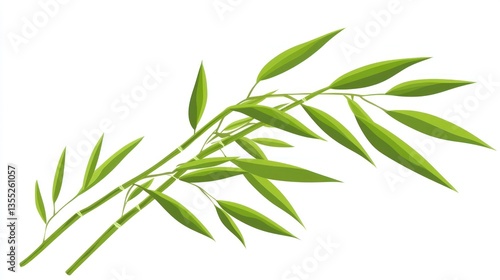Green Bamboo Leaves Illustration for Nature and Design Projects