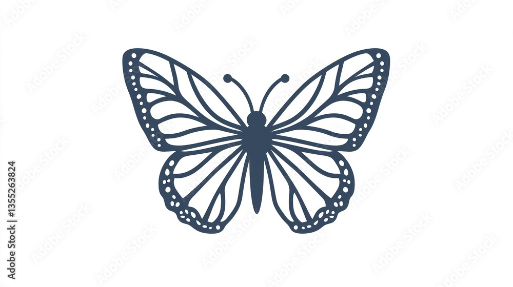 Fototapeta premium Monarch Butterfly Silhouette Elegant Insect Design for Nature and Art Projects