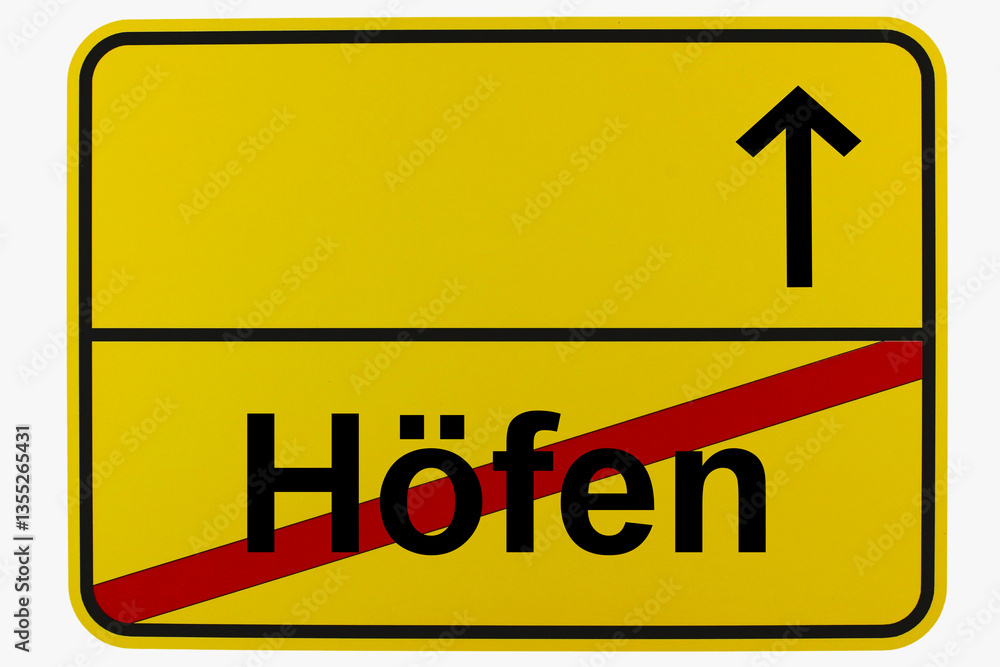 Fototapeta premium Illustration eines Ortsausgangsschildes von Höfen in Baden-Württemberg