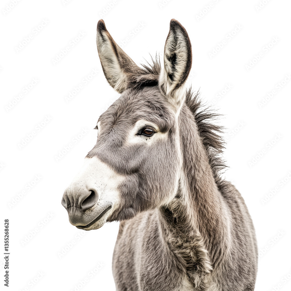 Obraz premium Donkey livestock mammal countryside animal transportation fur pasture agriculture pet pack rural domestic beast nature hoof wilderness farming desert isolated on transparent background, png