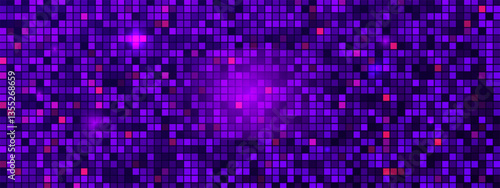 Purple discoball texture. Glowing wall or floor background in a nightclub or discotheque.