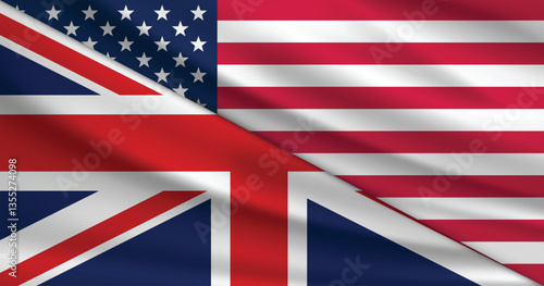 Flag of America and United Kingdom