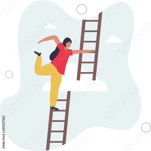 Progress to next level, career development or business improvement reaching better quality, growth or growing concept.flat character life .